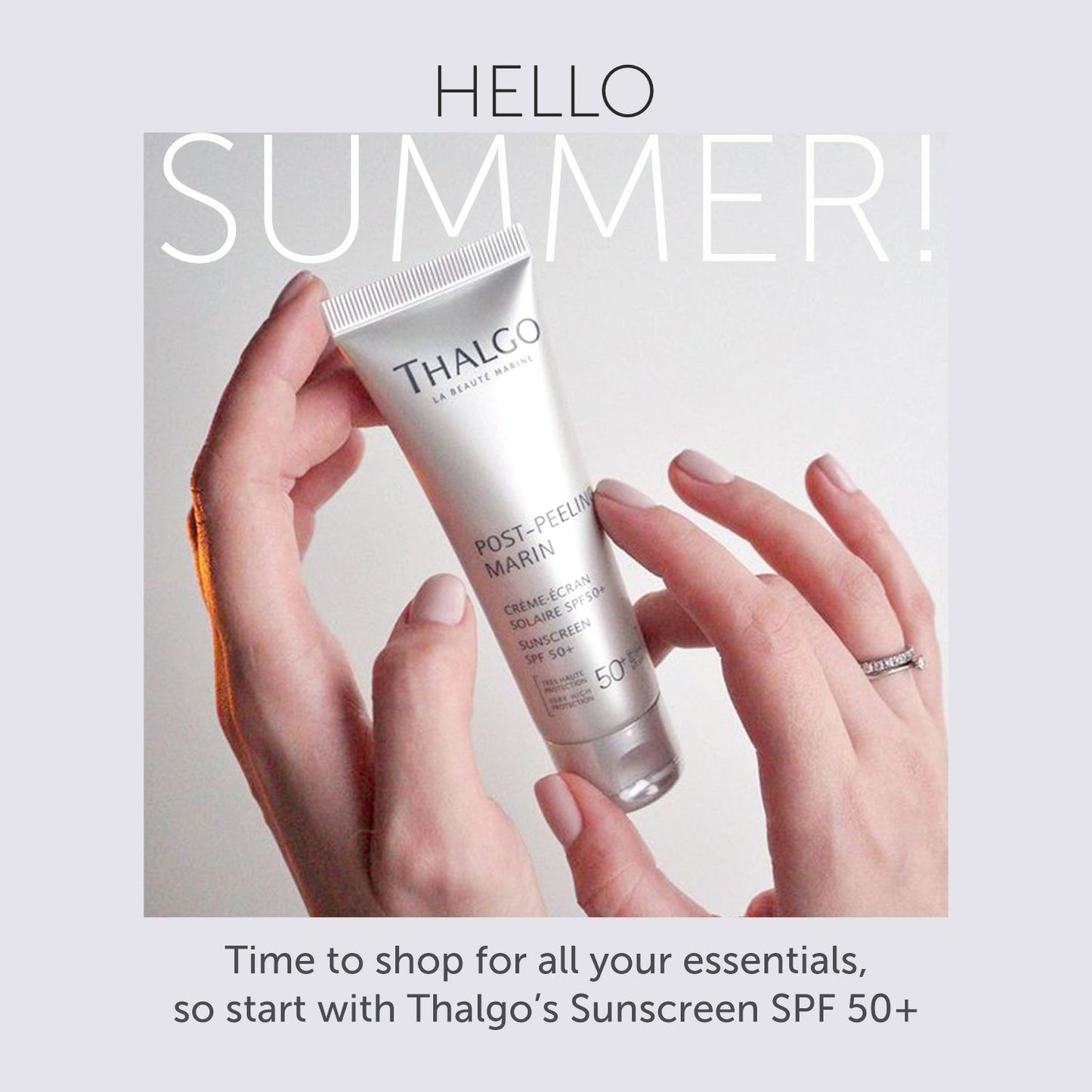 thalgo sunscreen spf 50+ - optimal uva/uvb protection with marine uv filter and red microalga extract for matte skin - 50ml