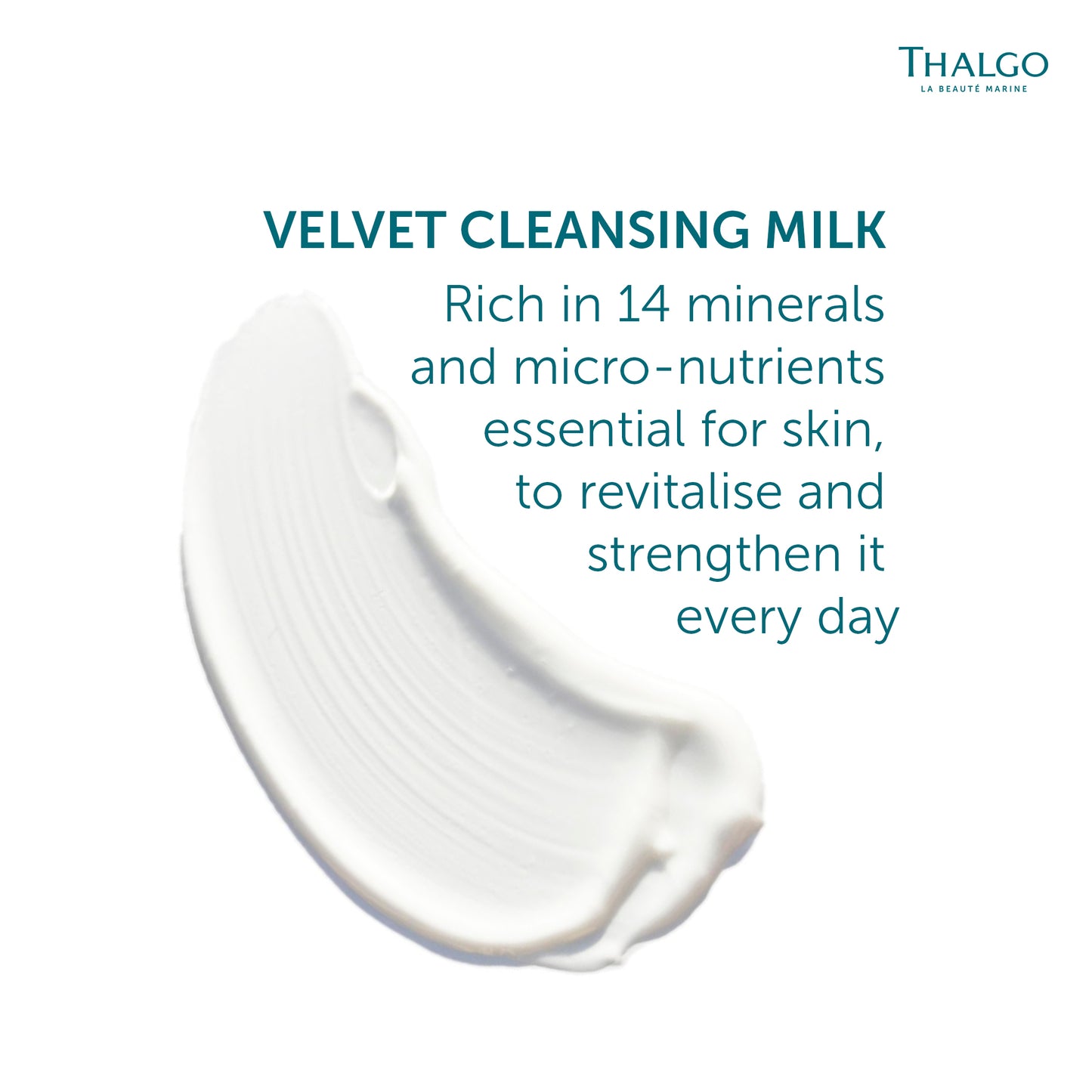 thalgo velvet cleansing milk - gentle cleansing milk with castor and grape seed oils for soft, soothed, and nourished skin - 200ml