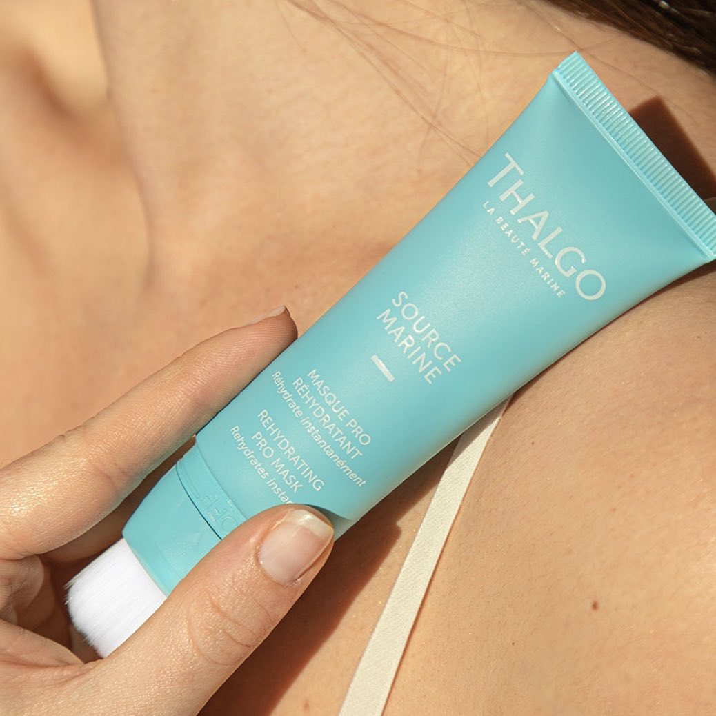 thalgo rehydrating pro mask - hydrating face mask with melting gel texture for enhanced smoothness and plumpness - 50ml