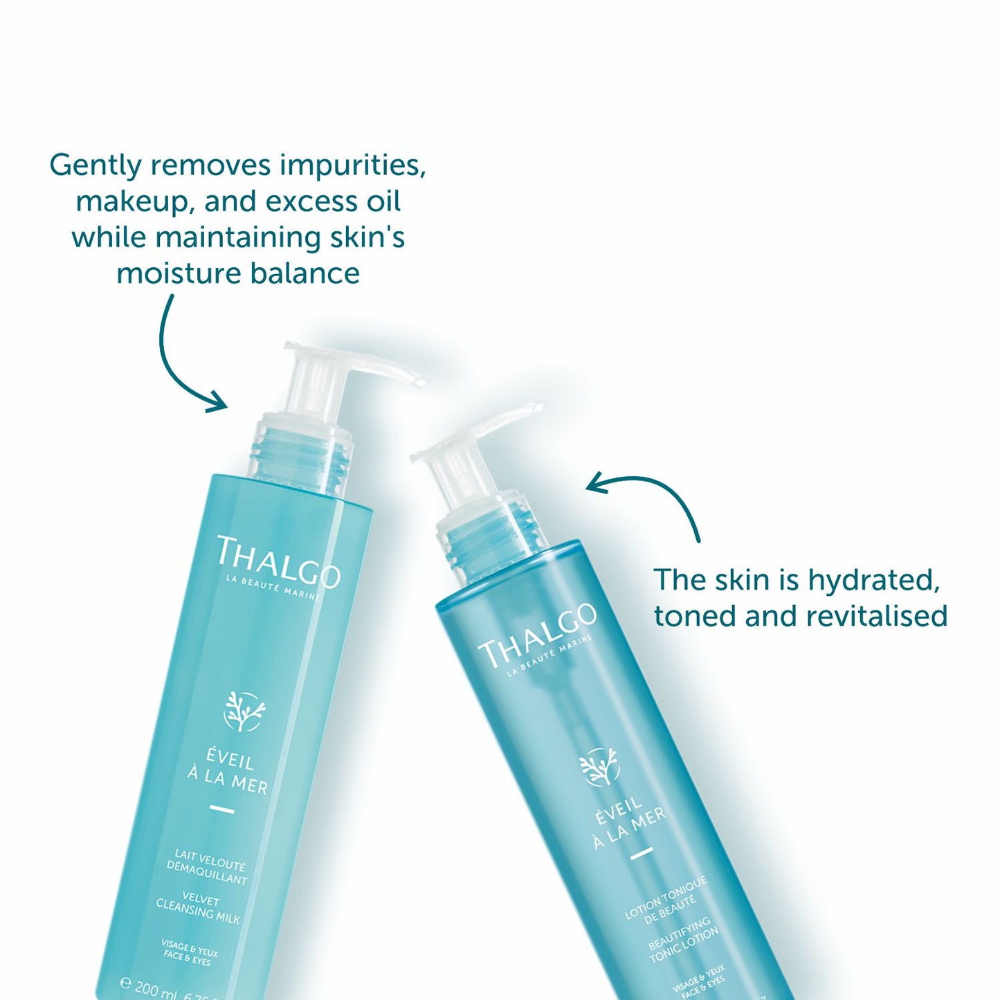 thalgo velvet cleansing milk - gentle cleansing milk with castor and grape seed oils for soft, soothed, and nourished skin - 200ml
