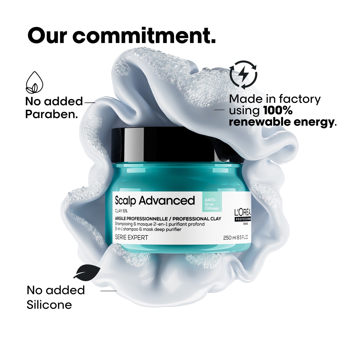 scalp advanced anti-oiliness 2-in-1 shampoo & masque - 250 ml