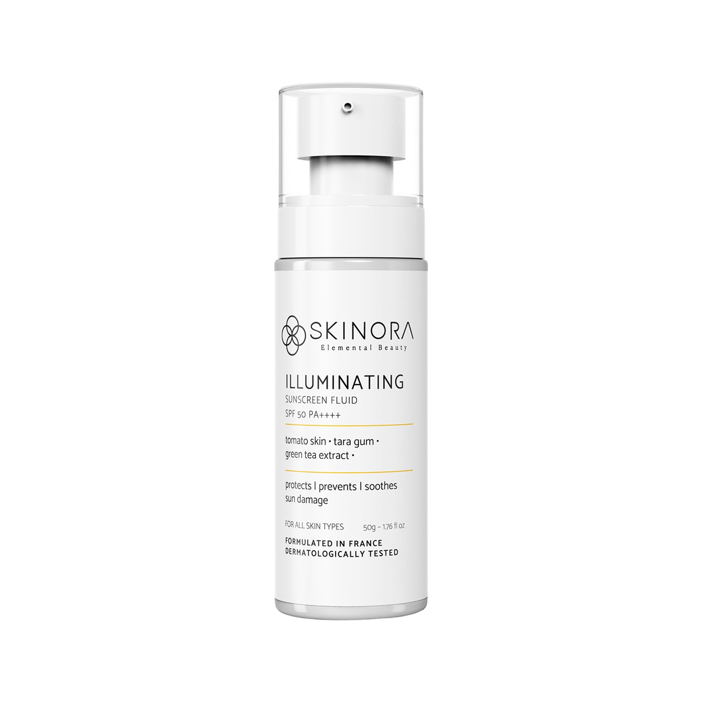 skinora illuminating sunscreen fluid spf 50