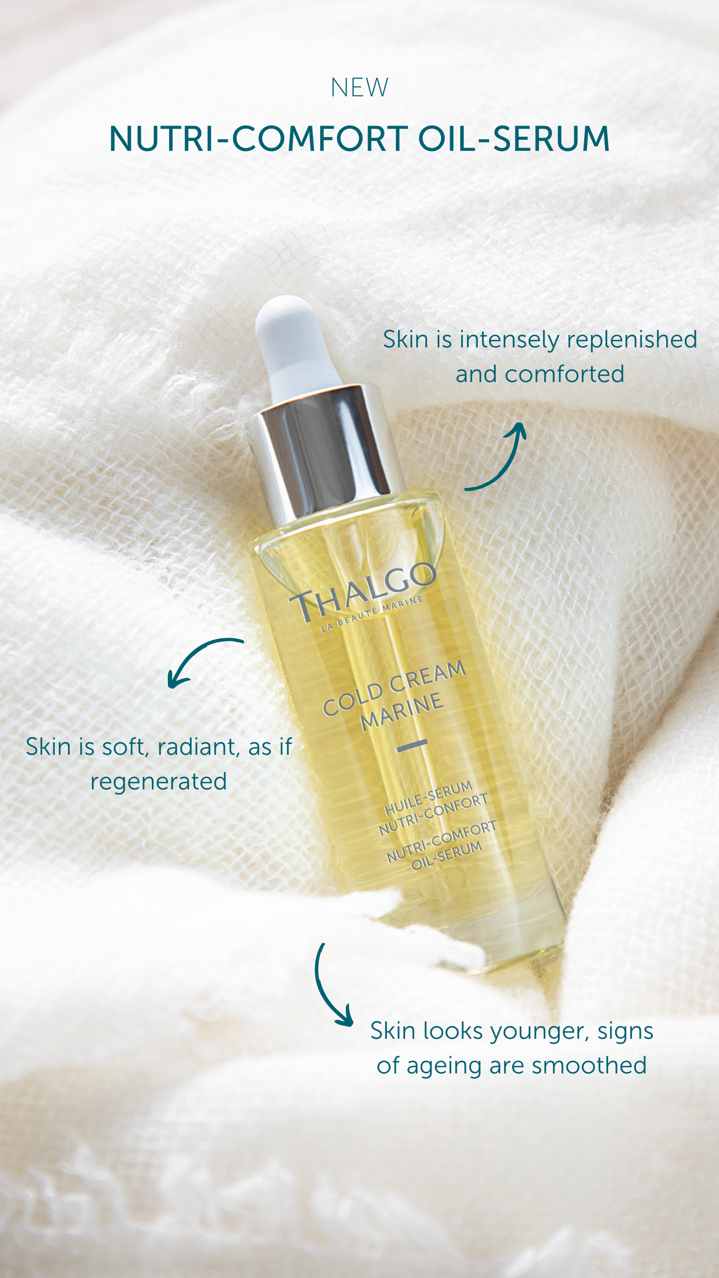 thalgo nutri-comfort oil-serum - replenishes & regenerates - 30ml