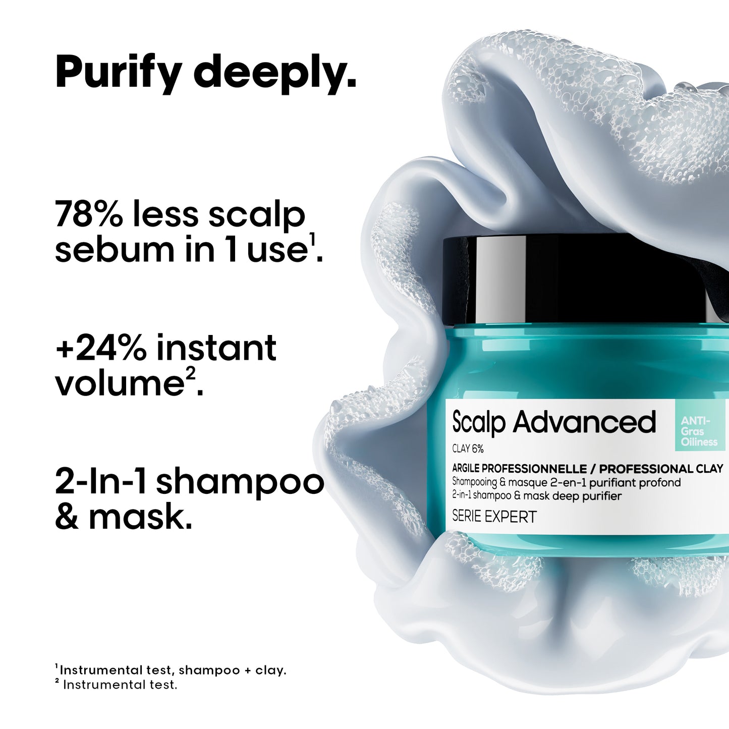 scalp advanced anti-oiliness 2-in-1 shampoo & masque - 250 ml