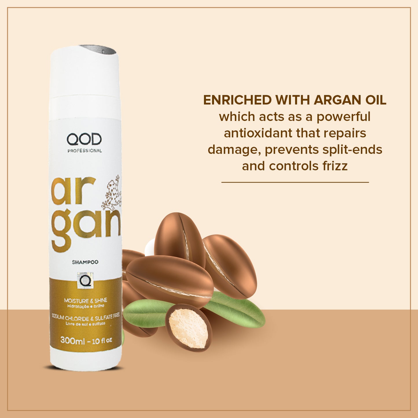 qod professional argan shampoo (300 ml)