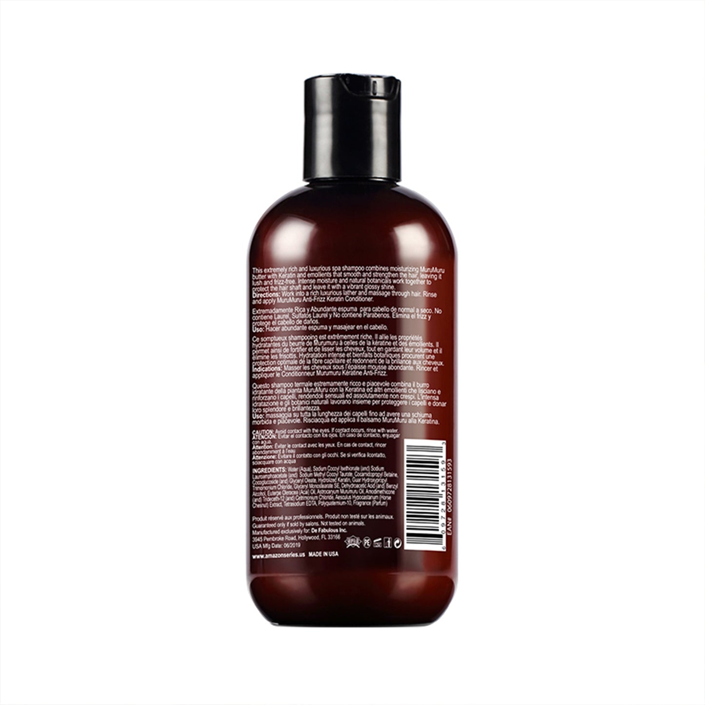 amazon series murumuru anti-frizz keratin shampoo (250ml)