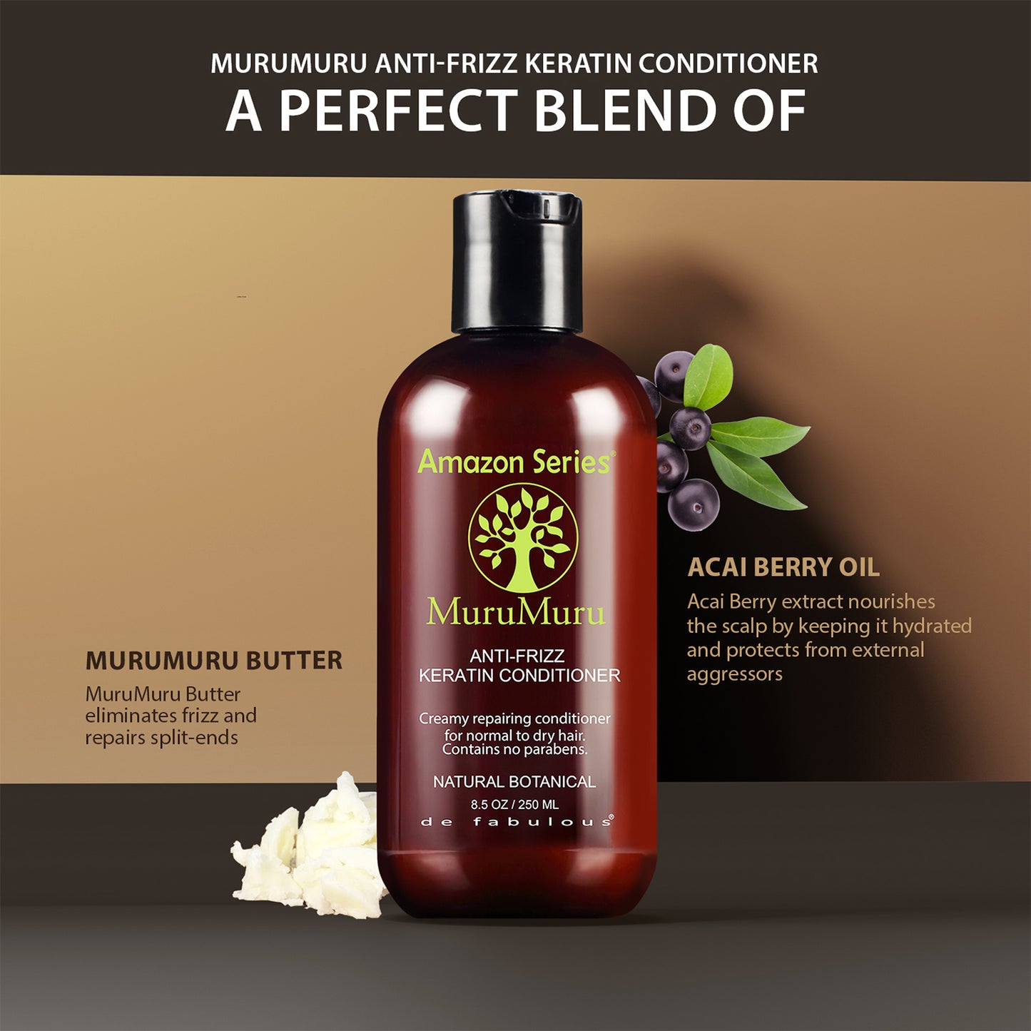 amazon series murumuru anti-frizz keratin conditioner (250 ml)