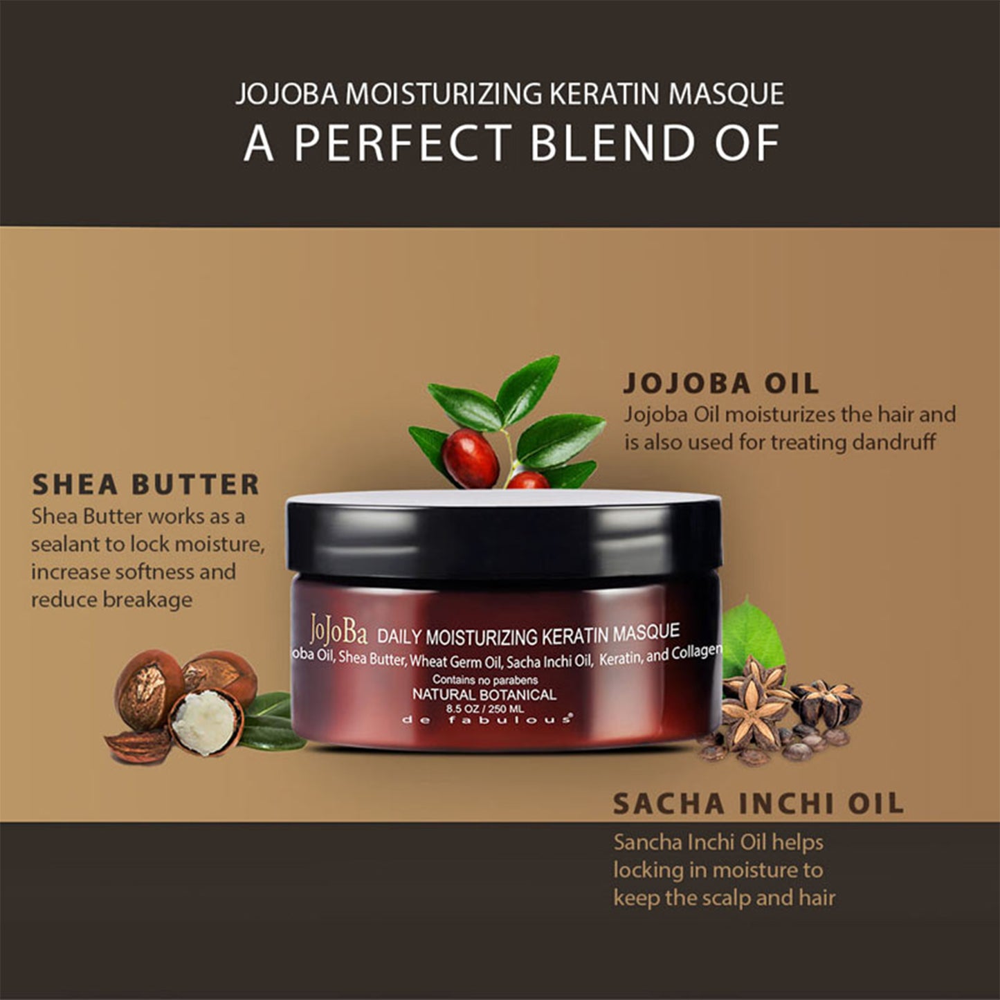 amazon series jojoba daily moisturizing keratin masque (250 ml)