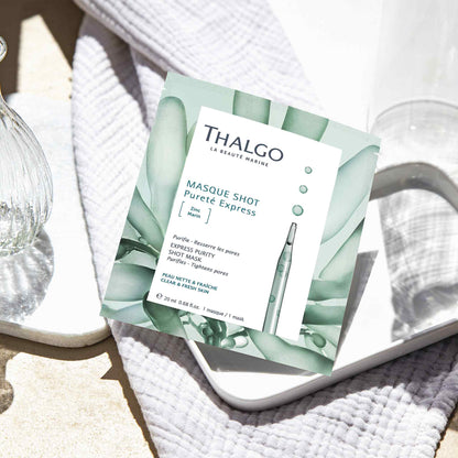Thalgo Express Purity Shot Mask - Purifying Marine Zinc and Algae Powder Sheet Mask for Oily and Combination Skin - 20ml