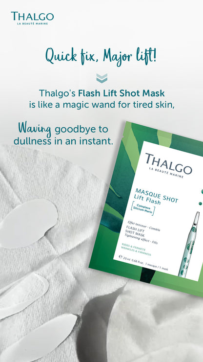 Thalgo Flash Lift Shot Mask - Rejuvenating Anti-Aging Sheet Mask for Visible Lifting and Firmer Skin - 20ml