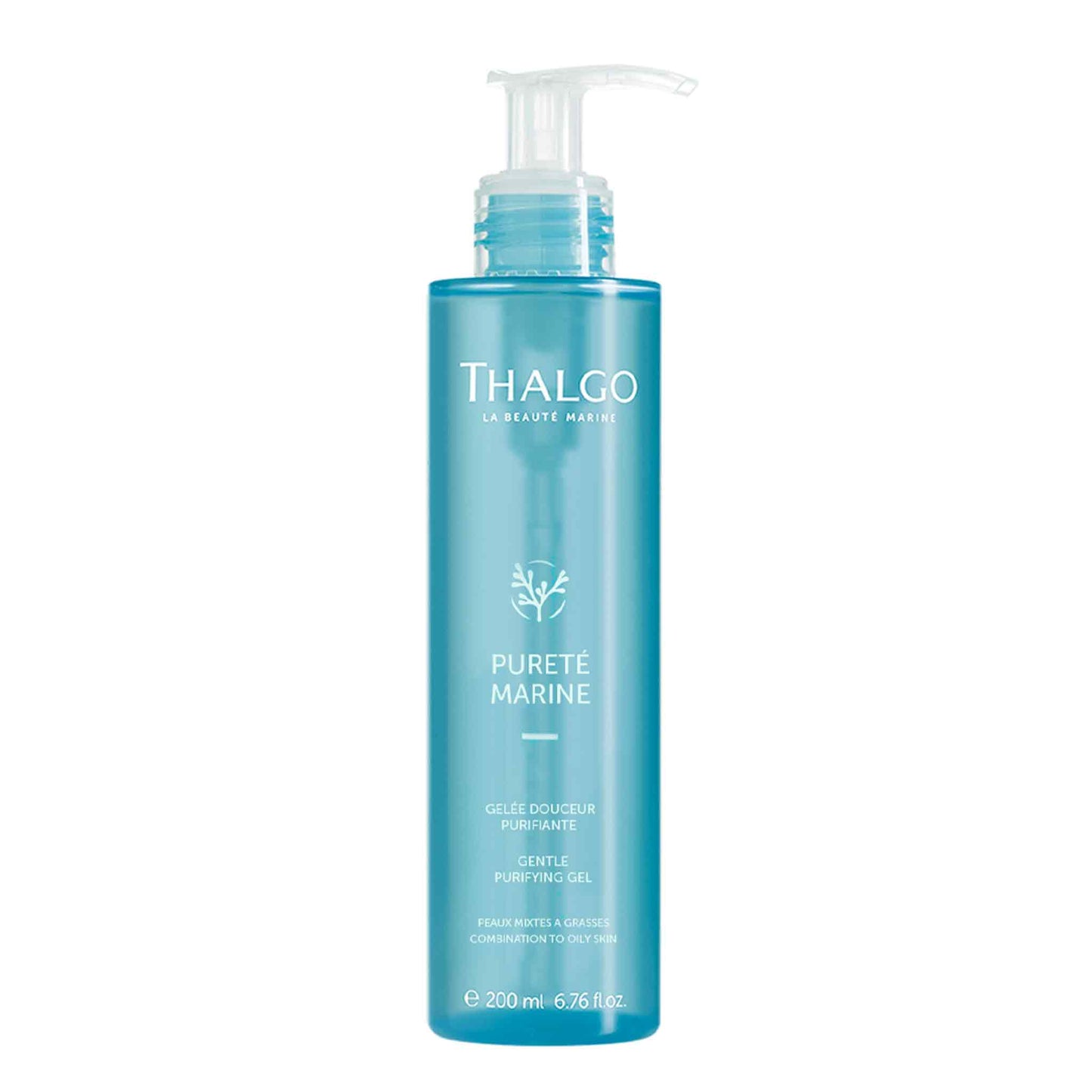 thalgo gentle purifying gel - oily skin cleanser with moringa & rice powder - deep cleanse for fresh, radiant complexion - 200ml