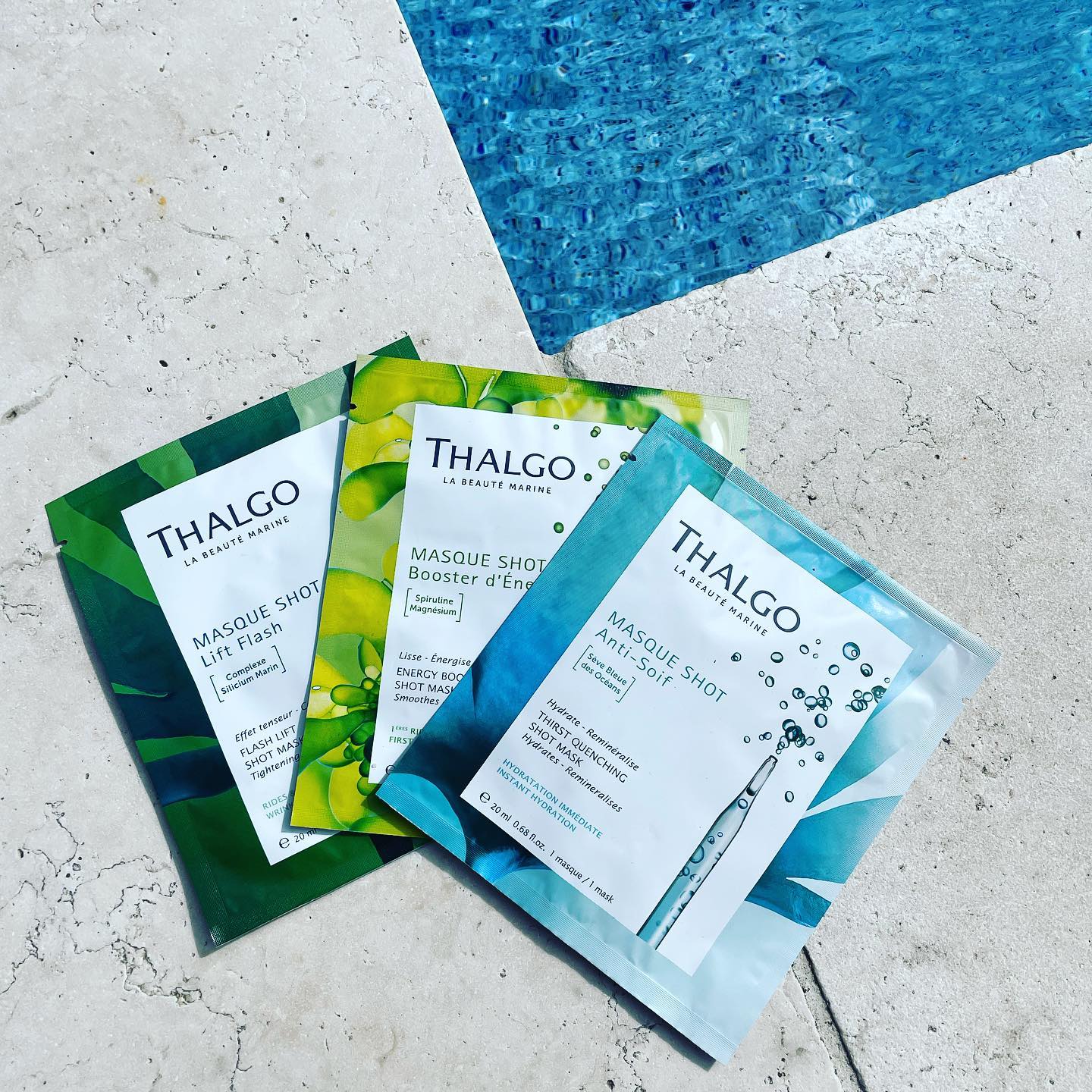 thalgo flash lift shot mask - rejuvenating anti-aging sheet mask for visible lifting and firmer skin - 20ml