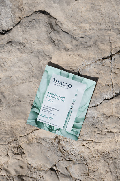 Thalgo Express Purity Shot Mask - Purifying Marine Zinc and Algae Powder Sheet Mask for Oily and Combination Skin - 20ml
