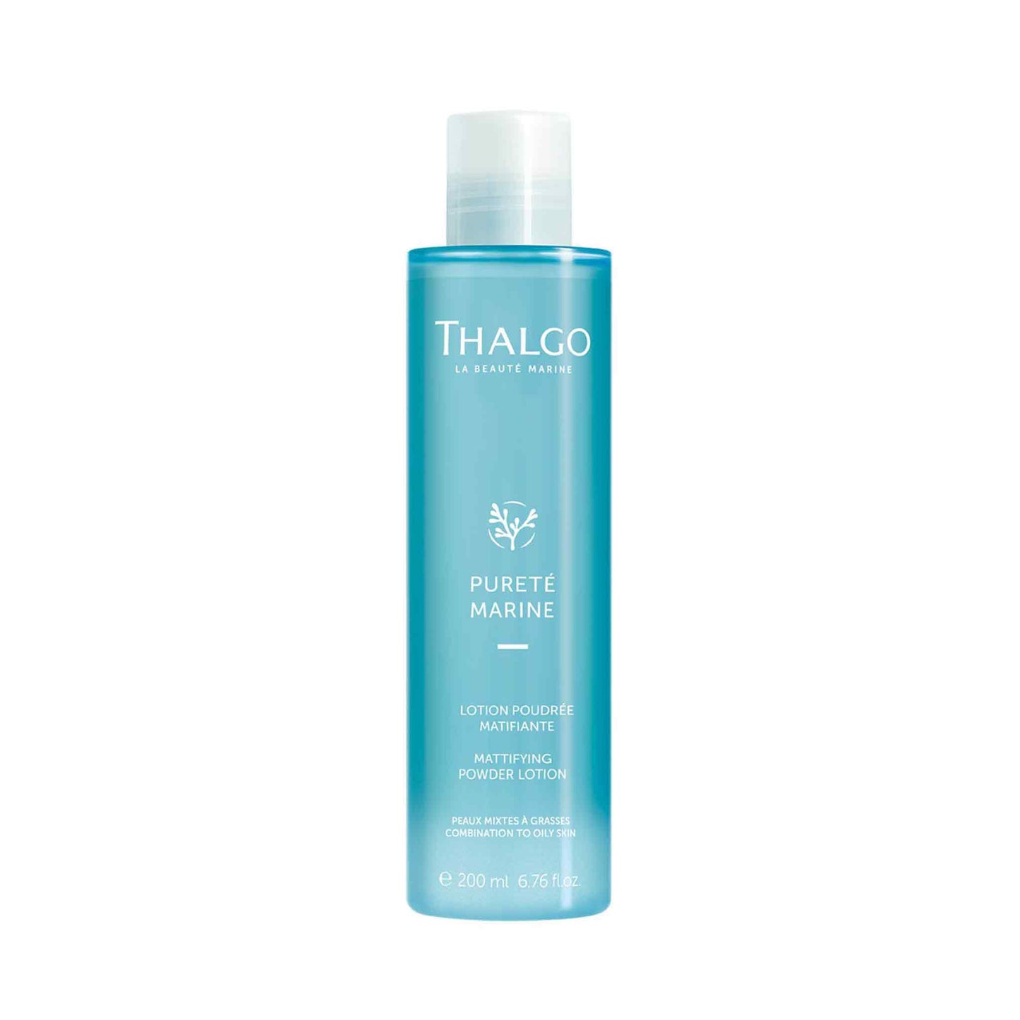 thalgo mattifying powder lotion - ultimate toner for oily skin with zinc & silica for long-lasting matte finish - 200ml