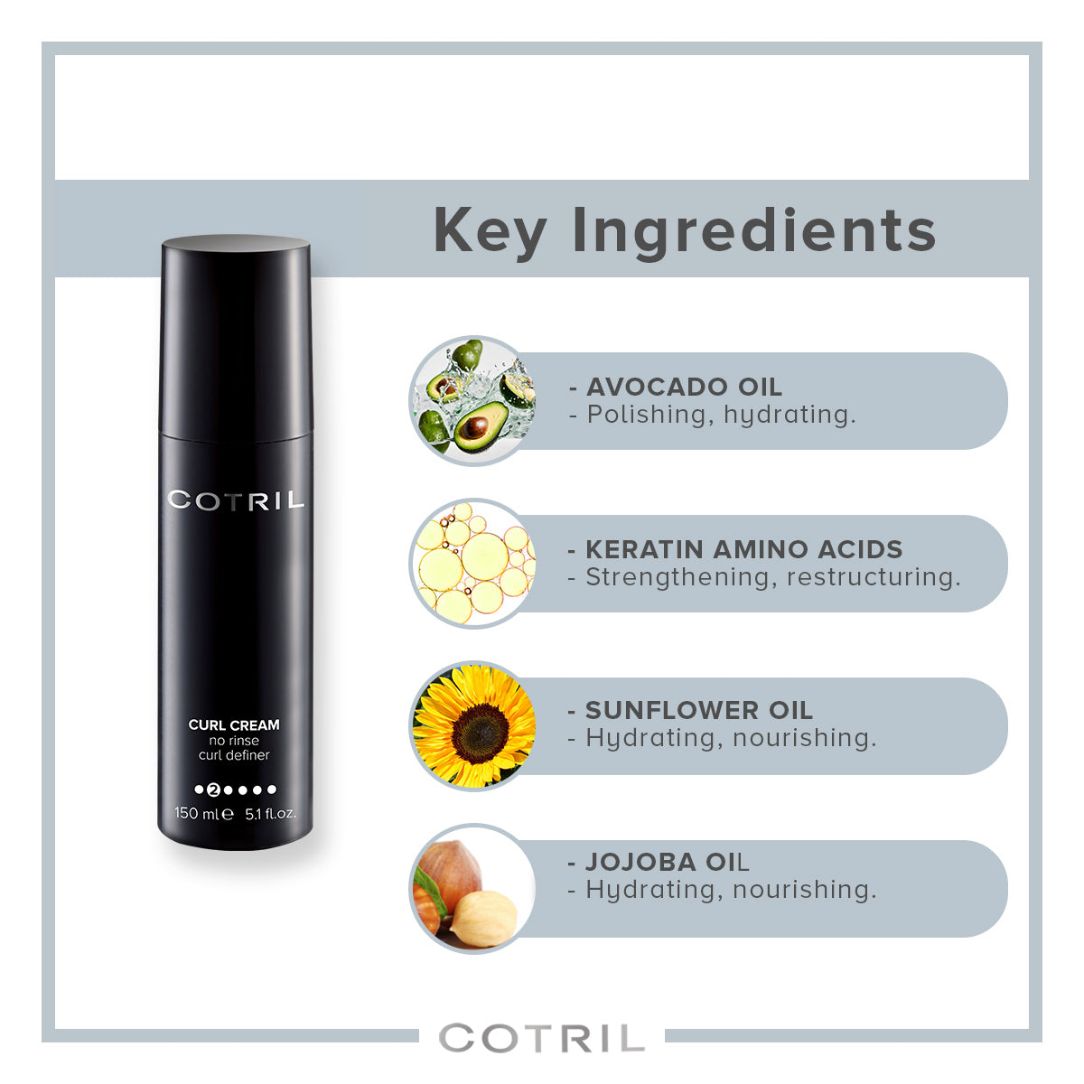 cotril  curl cream  - no rinse curl definer 150 ml
