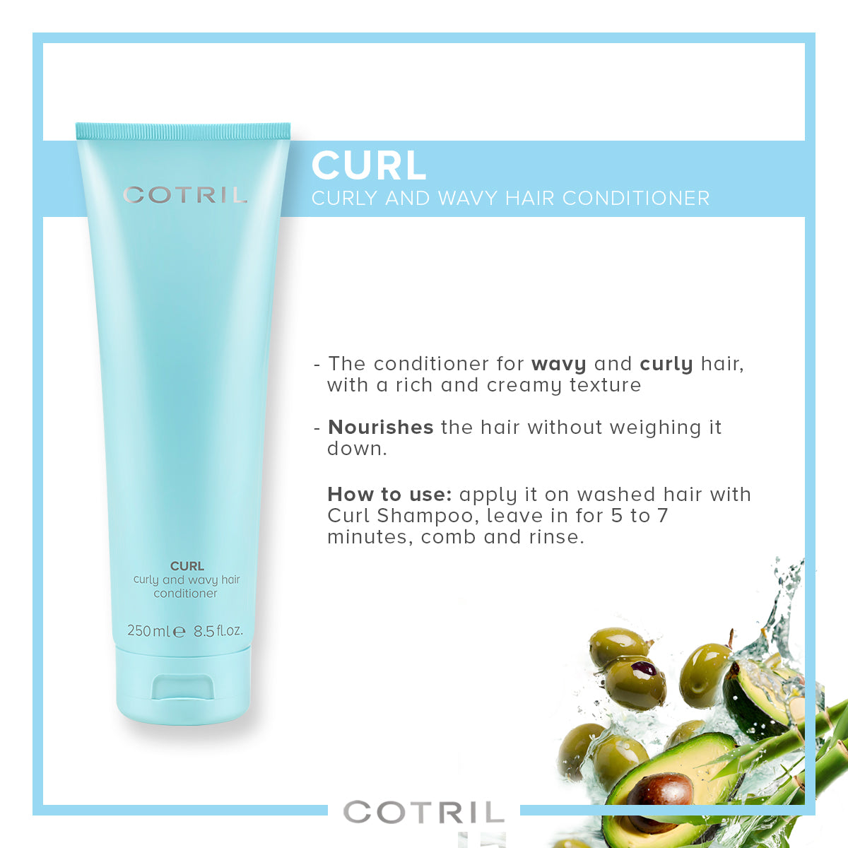 cotril curl - curly and wavy hair conditioner 250 ml