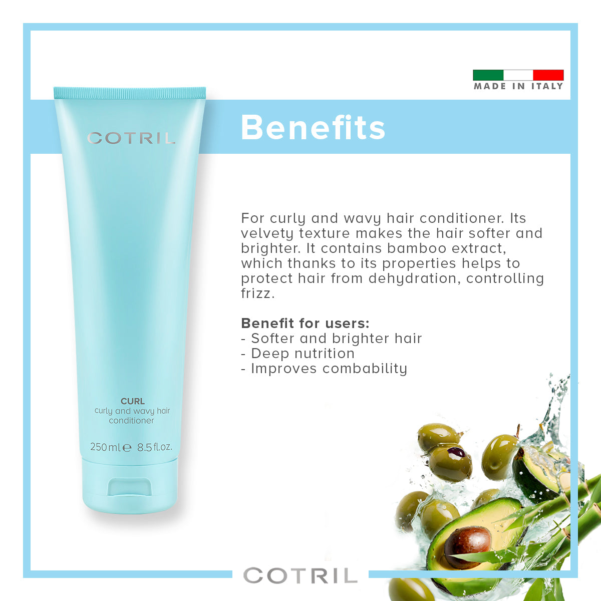 cotril curl - curly and wavy hair conditioner 250 ml