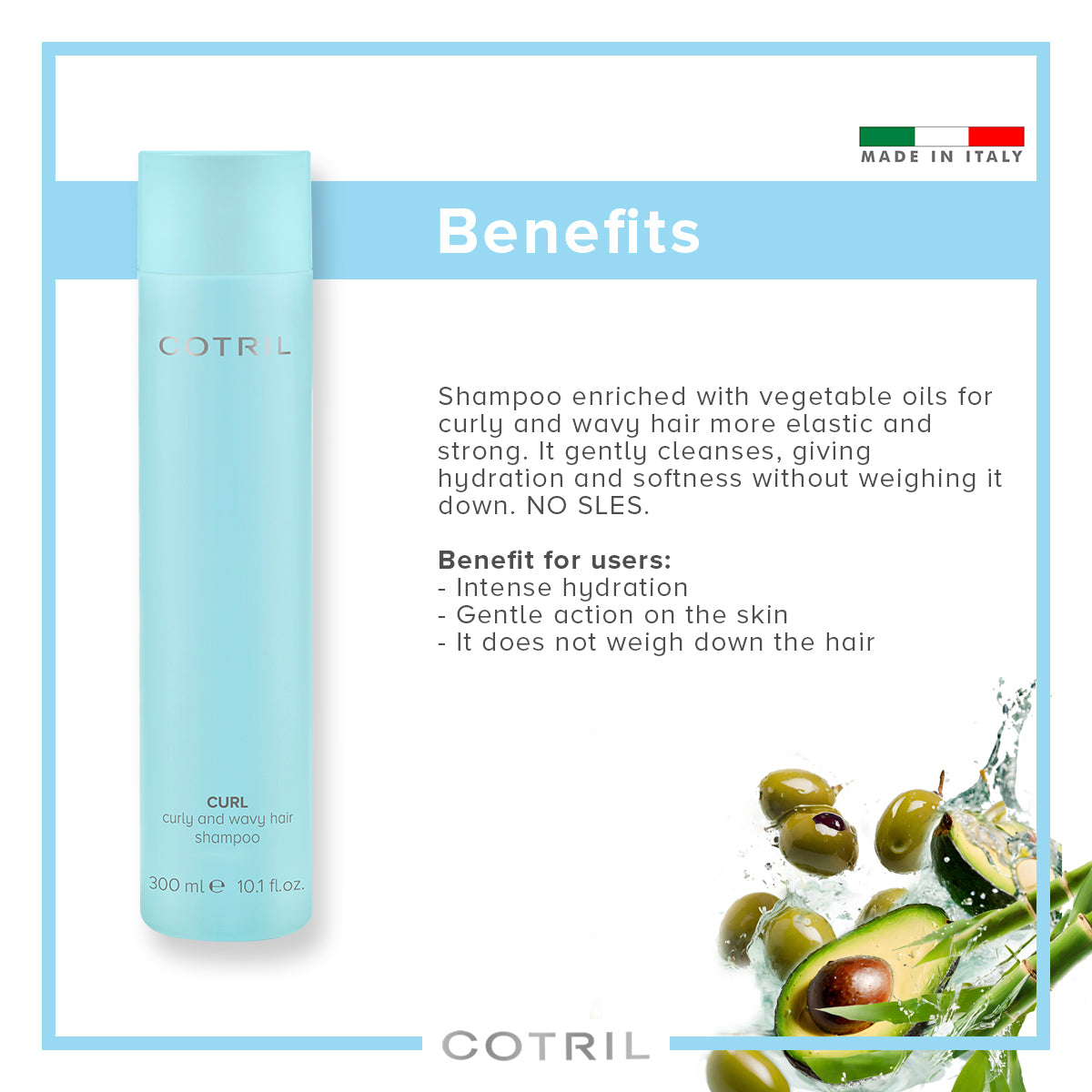 cotril curl - curly and wavy hair shampoo 300 ml