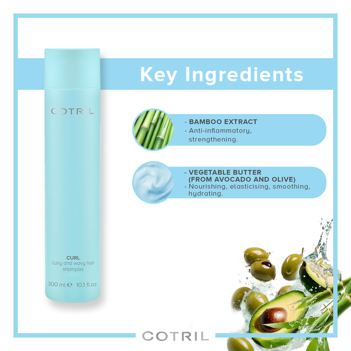 cotril curl - curly and wavy hair shampoo 300 ml