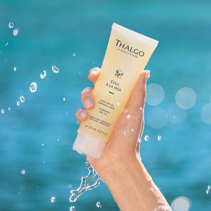 Thalgo Cleansing Gel Oil - Luxurious 3-in-1 Face Wash with Plant Oil Trio - Removes Waterproof Makeup & Impurities - 125ml