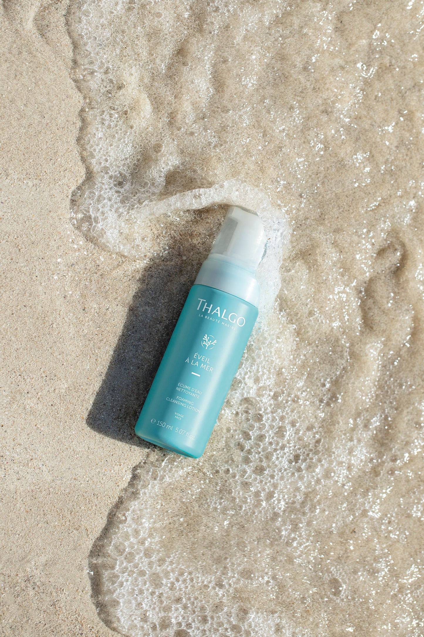 thalgo foaming cleansing lotion - gentle face wash with marine algae & aloe vera for soft, hydrated skin - 150ml