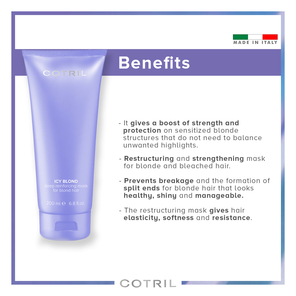 cotril icy blond - deep reinforcing mask for blond hair 200 ml