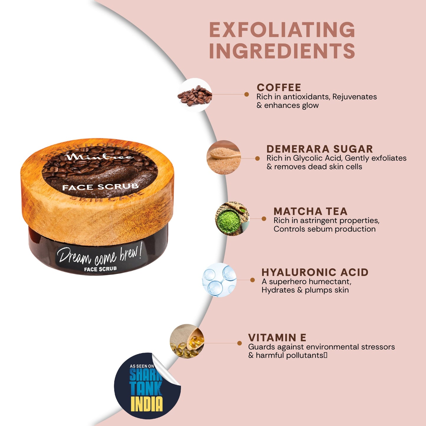 mintree coffee face scrub