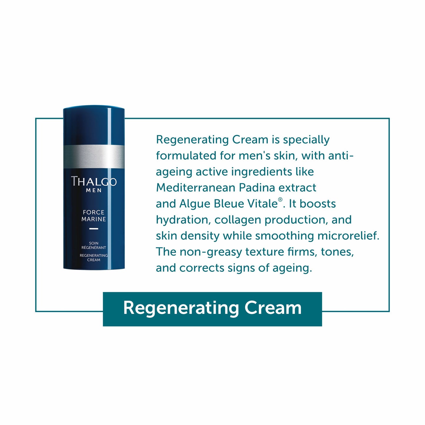 thalgo regenerating cream - deep hydration and anti-aging face cream with beech buds for smoother skin - 50ml