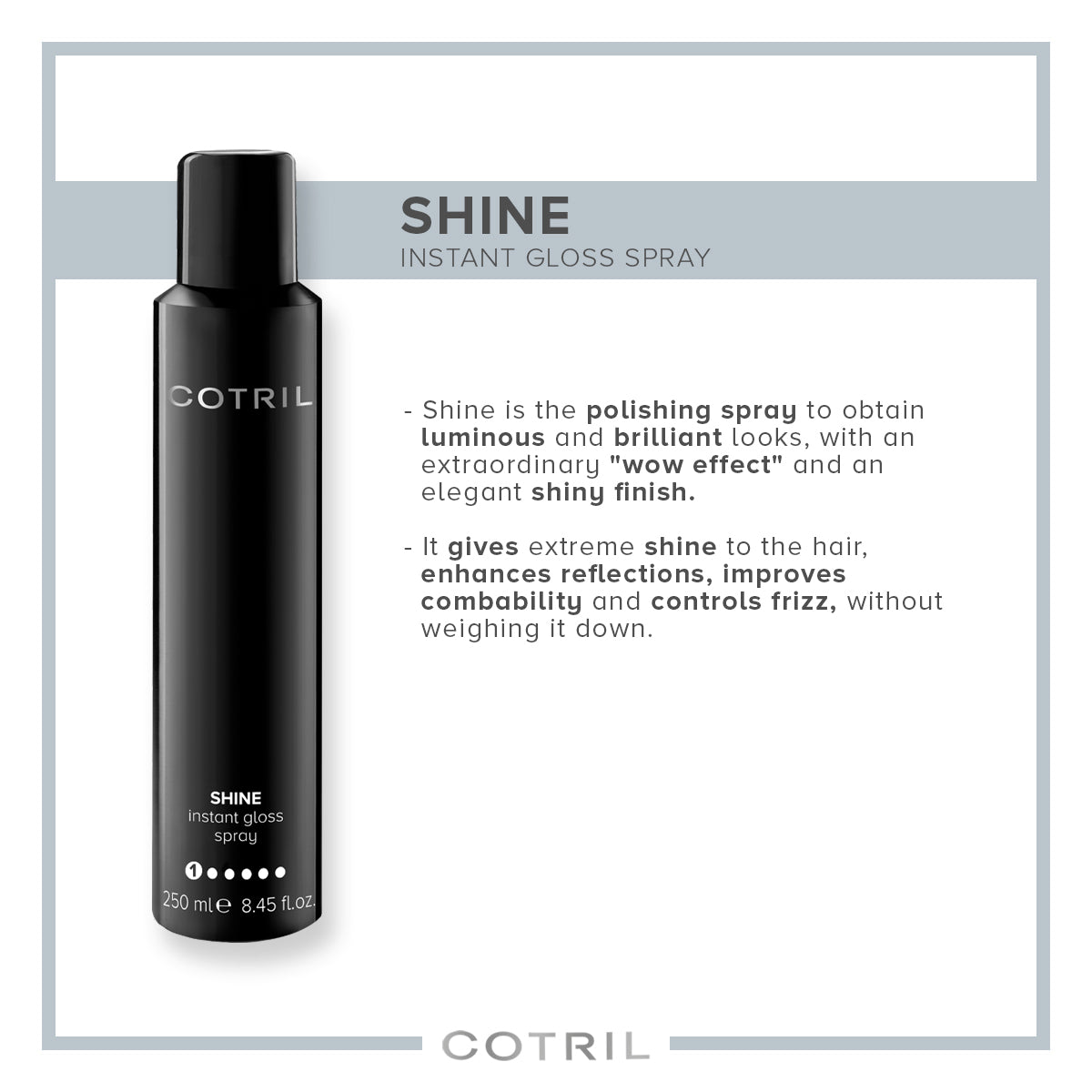 cotril shine instant gloss spray (250 ml)
