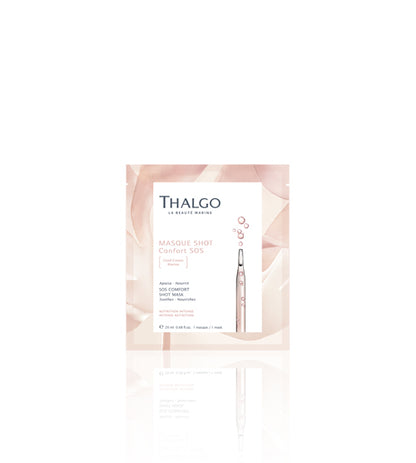 Thalgo SOS Comfort Shot Mask - Nourishing Marine Cold Cream Sheet Mask for Dry Skin Relief and Hydration - 20ml