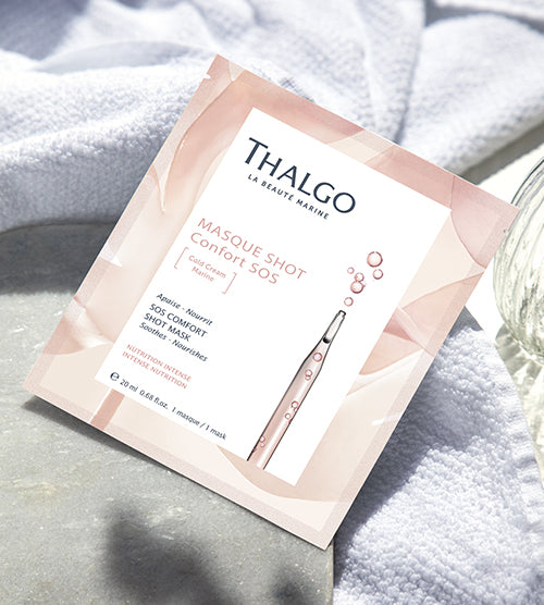 Thalgo SOS Comfort Shot Mask - Nourishing Marine Cold Cream Sheet Mask for Dry Skin Relief and Hydration - 20ml