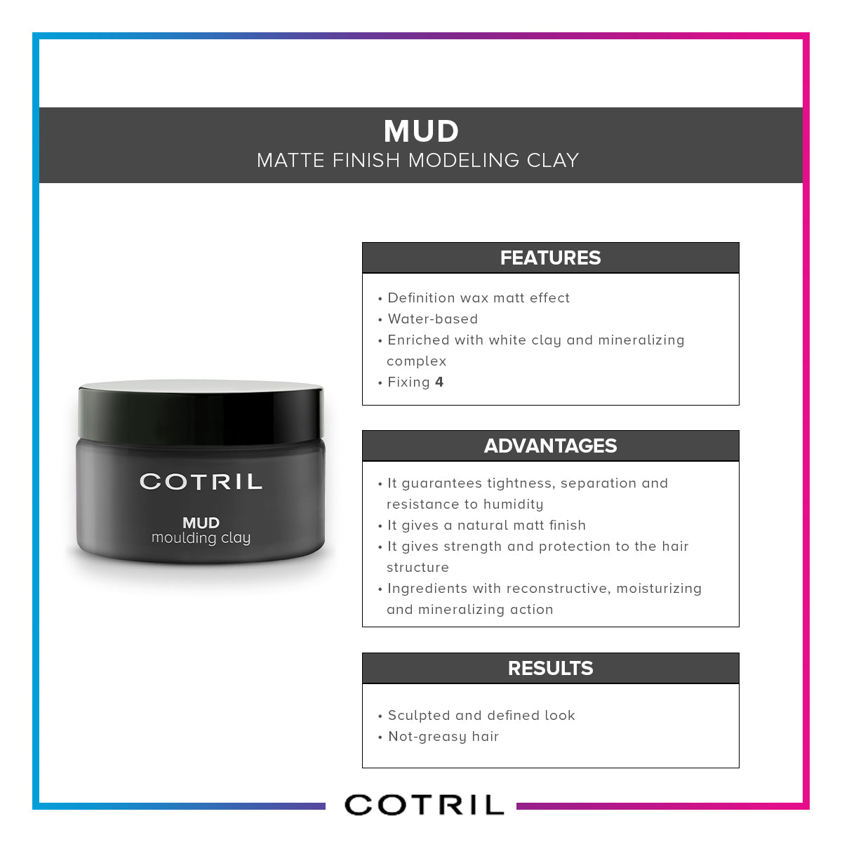 cotril mud  - matte finish modeling clay 100 ml