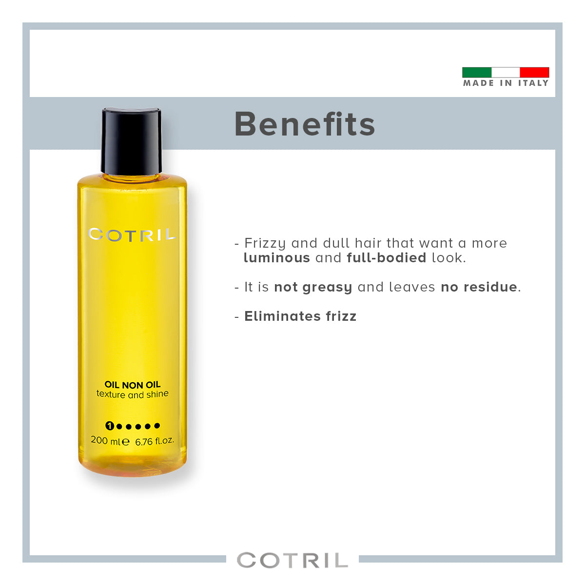 cotril oil non oil - texture and shine  200 ml