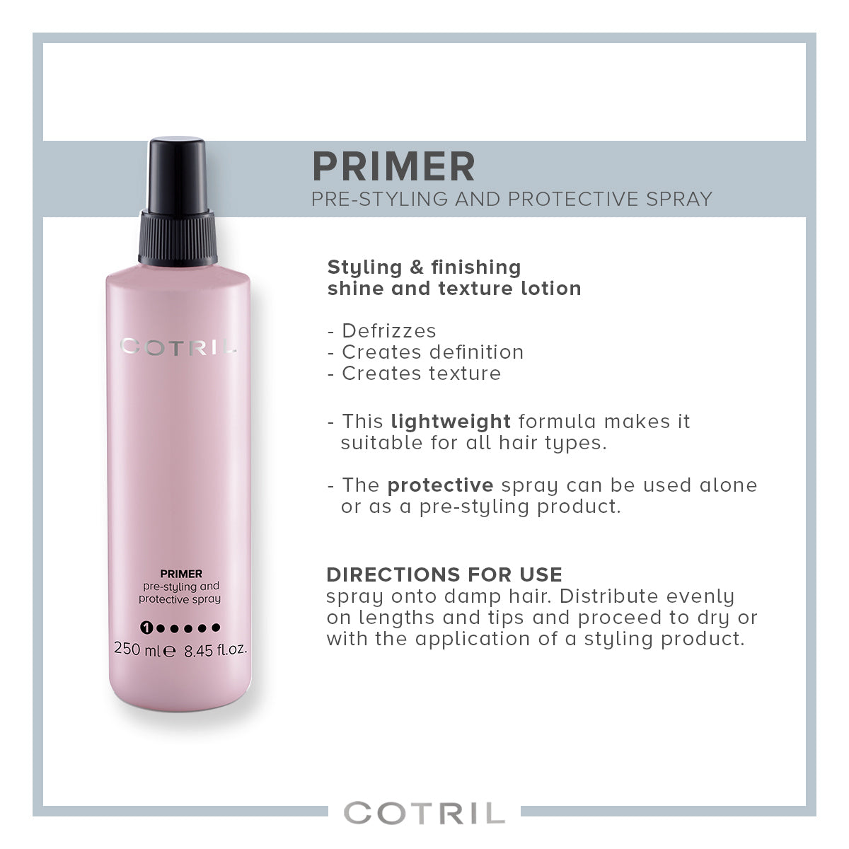 cotril primer - pre-styling and protective spray 250 ml
