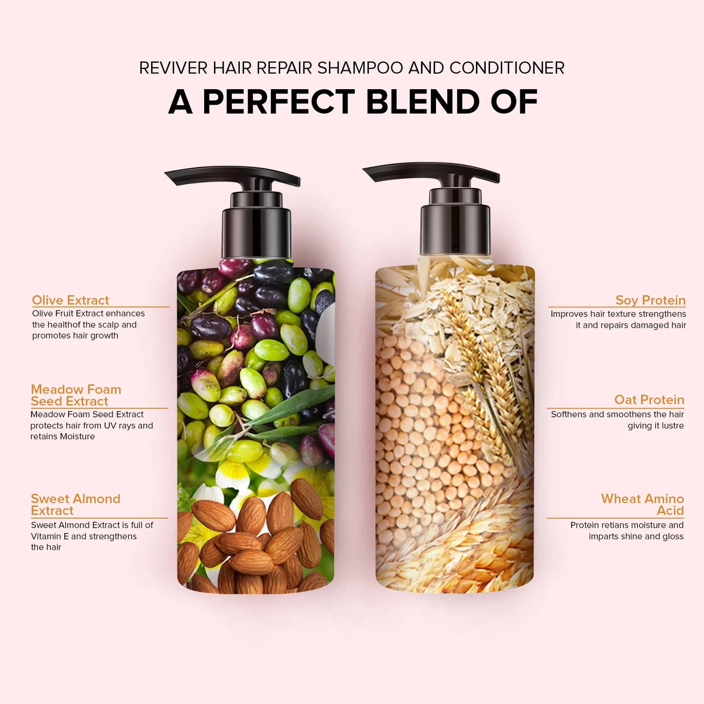 de fabulous reviver hair repair shampoo & conditioner-250ml combo