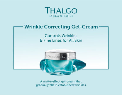 Thalgo Wrinkle-Correcting Gel-Cream - Refreshing Anti-Wrinkle Moisturizer with Aloe Vera and Marine Pro-Collagen for a Matte Finish - 50ml