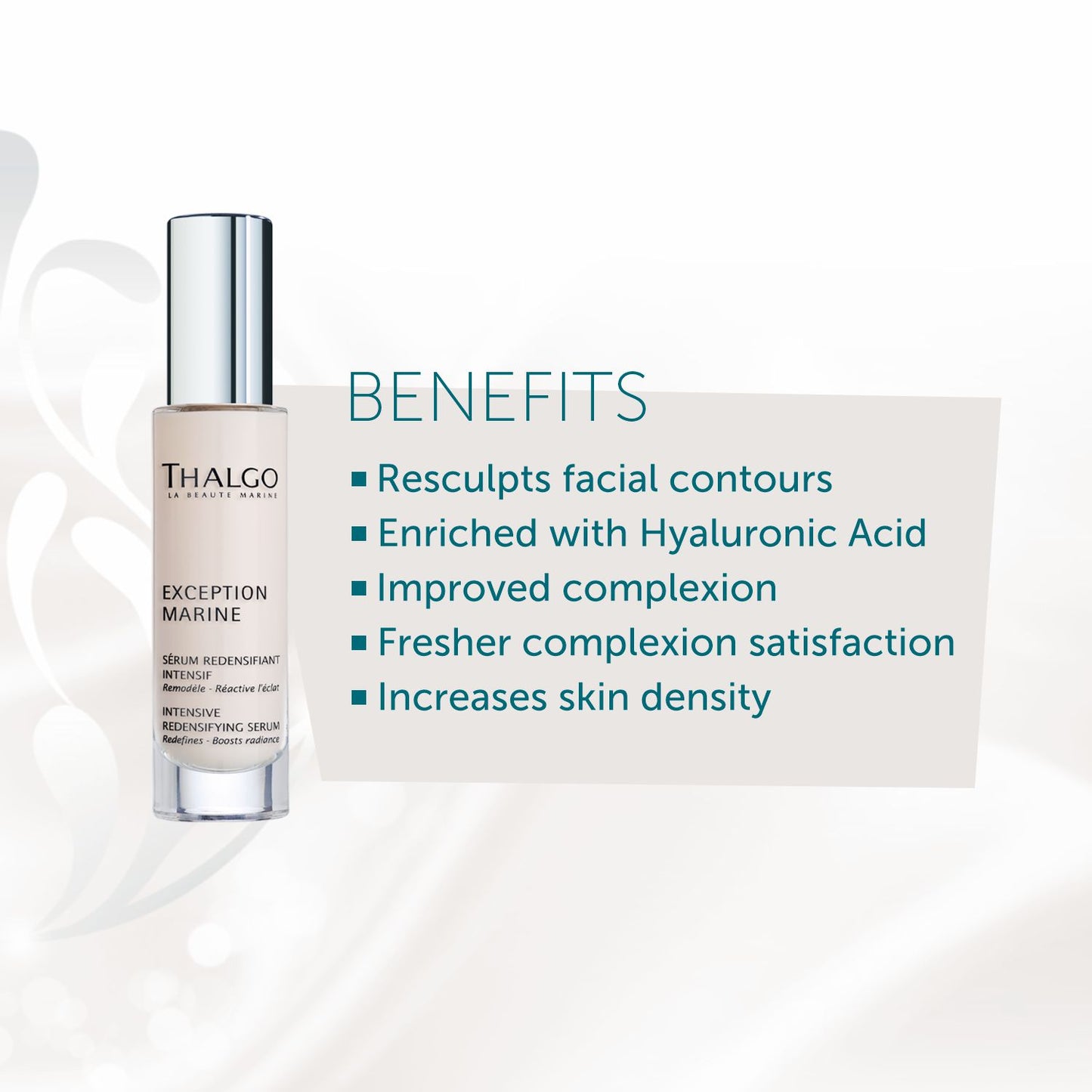 thalgo intensive redensifying serum - anti-aging serum for plumping, restoring volume, and correcting pigmentary spots - 30ml