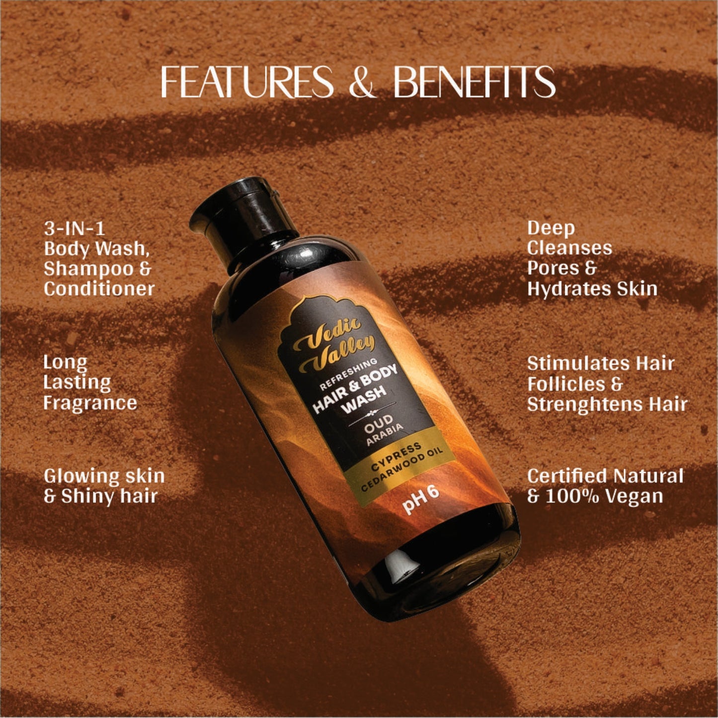 vedic valley oud arabia hair & body wash