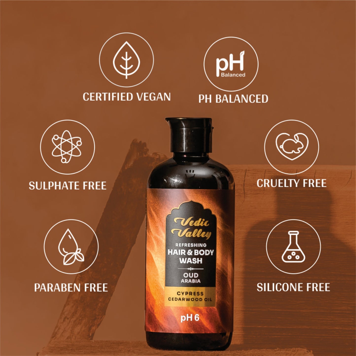 vedic valley oud arabia hair & body wash