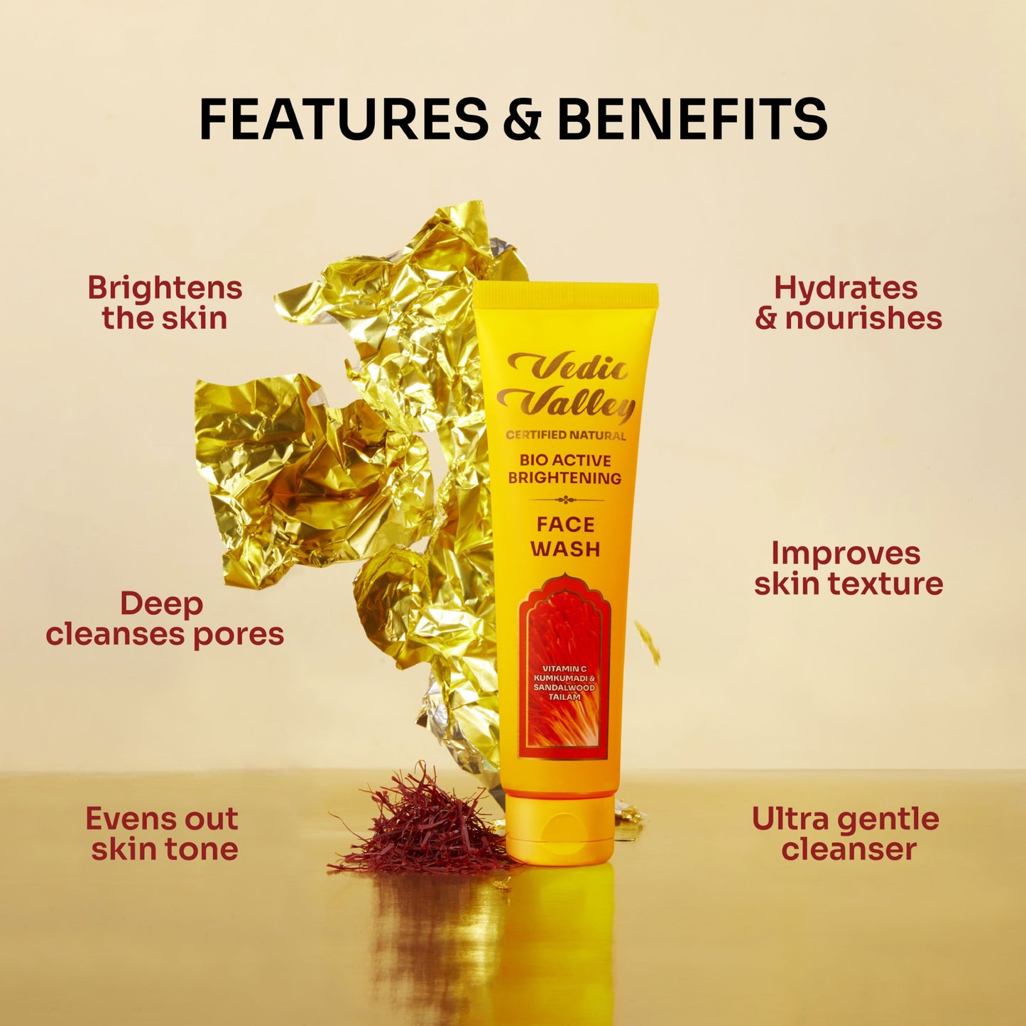 vedic valley bio active brightening face wash