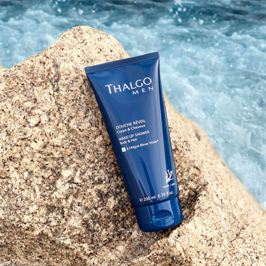 Thalgo Wake-Up Shower Gel - Energizing 2-in-1 Body Wash and Hair Cleanser for Men, Hydrates and Purifies - 200ml